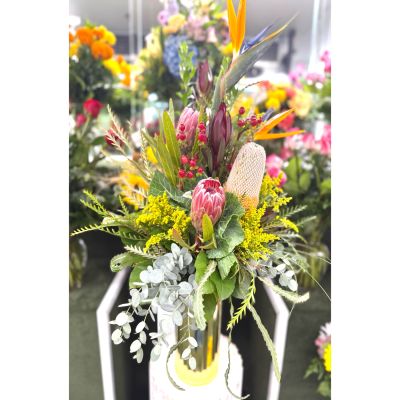 DiBella Flowers & Gifts Las Vegas - Sunset Tropic Arrangement In the Cooler