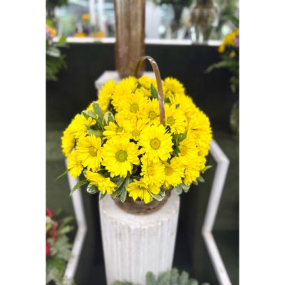 DiBella Flowers & Gifts Las Vegas - Sunny Cheer Basket Arrangement In the Cooler