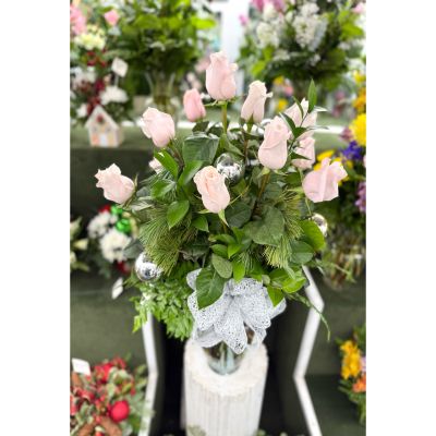 DiBella Flowers & Gifts Las Vegas - Dozen Baby Pink Roses In the Cooler