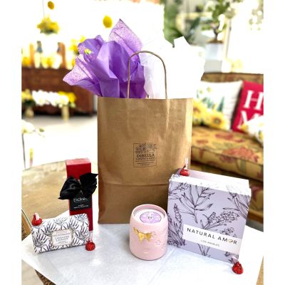 DiBella Flowers & Gifts Las Vegas - This luxurious goodie bag is the perfect little escape wrapped in love
Tucked inside a Dibella Flowers logo bag with soft purple and white tissue paper, you’ll find a calming scented candle, a small box of rich truffle chocolates, and a cozy spa box complete with a plush towel, soothing bath bomb, fragrant soap, and more. Thoughtfully curated for relaxation and indulgence, it’s a beautiful way to say you deserve a moment to unwind—perfect for birthdays, Valentine’s day, thank-yous, or just because. 