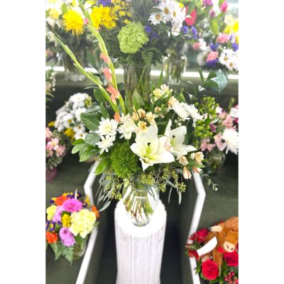 DiBella Flowers & Gifts Las Vegas - Whimsical White Arrangement In the Cooler