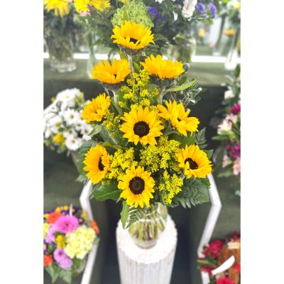 DiBella Flowers & Gifts Las Vegas - Sunny Sunflowers Arrangement In the Cooler