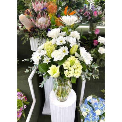 DiBella Flowers & Gifts Las Vegas - Wishful White Arrangement In the Cooler