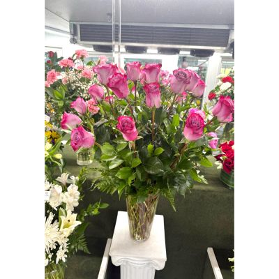 DiBella Flowers & Gifts Las Vegas - Two Dozen Lavender Roses Arrangement In the Cooler