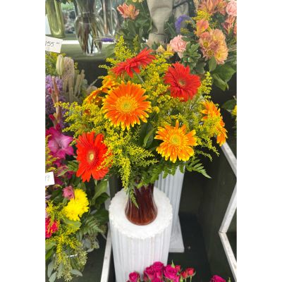 DiBella Flowers & Gifts Las Vegas - Fall Gerbera Daisy Arrangement In the Cooler