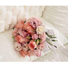 Relles Florist Sacramento - The Heartfelt Condolences Casket Adornment is a sweet accent piece to honor the life of the deceased at their memorial service. Blushing pink roses, tulips, double lisianthus and mini carnations are brought together to create a delicately beautiful bouquet, accented with a light sheer pink ribbon, that perfectly expresses your love and affection for the departed.  <br>