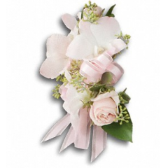 Newtown Floral Company Newtown - Pink dendrobian orchids and pink or white spray roses