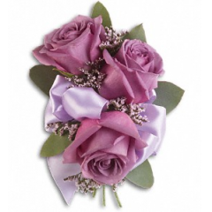Newtown Floral Company Newtown - Beautiful lavender roses with wax flower and ribbons