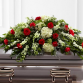 Superior Florist Ltd New York - The Sincerity Casket Spray is a beautiful and heartfelt tribute, combining the classic colors of red and white to create a lovely arrangement. Crafted with care, this casket spray features a combination of red and white flowers that symbolize love, purity, and respect. The thoughtful design and color palette provide a visually pleasing and emotionally resonant display. The Sincerity Casket Spray serves as a sincere expression of condolences, offering a dignified farewell and honoring the memory of the departed with grace and beauty. This arrangement stands as a meaningful and comforting tribute during moments of grief and remembrance.





