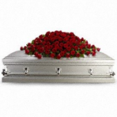 Superior Florist Ltd New York - The Greatest Love Casket Spray is a profound and poignant expression of love, featuring a casket blanket adorned with red roses. This beautiful arrangement is crafted to create a visually stunning and emotionally resonant display. The red roses symbolize deep love, respect, and enduring remembrance, making this casket spray a powerful and fitting tribute for a loved one. The Greatest Love Casket Spray serves as a heartfelt expression of condolences, offering a dignified farewell and honoring the memory of the departed with the timeless beauty and symbolism of red roses. This arrangement stands as a powerful and meaningful tribute during moments of grief and remembrance