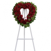 Superior Florist Ltd New York - A medium sized open heart made of gorgeous red roses.