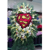Superior Florist Ltd New York - The Superman logo just looks beautiful on a spray. Superior Florist exclusive.