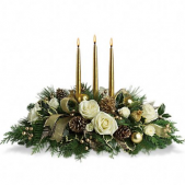 Superior Florist Ltd New York - A white and gold holiday centerpiece. How beautiful!