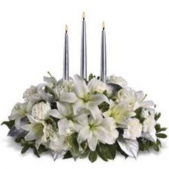 Superior Florist Ltd New York - An all-white oblong Christmas centerpiece.