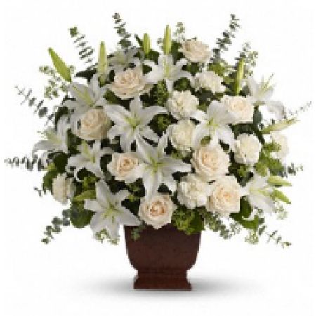 Superior Florist Ltd New York - The "Loving Lilies & Roses Bouquet" is an extravagant arrangement featuring white lilies, roses, and fine foliage, artfully arranged for a stunning display. With the option for same-day flower delivery, you can promptly share this luxurious and visually captivating bouquet for various occasions. Whether it's to express love, celebrate a special moment, or convey heartfelt emotions, the "Loving Lilies & Roses Bouquet" offers a chic and thoughtful floral presentation. The availability in many colors adds versatility, allowing you to choose the perfect combination to suit the occasion and preferences. Choose this bouquet for a grand and elegant expression of love and admiration.