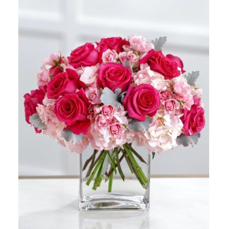 Superior Florist Ltd New York - Burst of Pink is an explosion of pinks designed to brighten up any day. This vibrant arrangement features a burst of pink blooms, creating a visually stunning and lively display. With the option for same-day flower delivery, Burst of Pink allows you to promptly share this cheerful arrangement for various occasions. Whether it's to convey joy, celebrate, or simply add a pop of color to someone's day, this arrangement captures the essence of brightness and vivacity in a chic and thoughtful floral presentation.