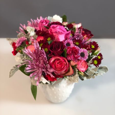 Bouquets Denver - Introducing "Whimsical Embrace," a charming arrangement named after your favorite display of affection. With same-day flower delivery, let this delightful bouquet weave its enchantment into your space promptly. Revel in the whimsy of this thoughtfully curated assortment, capturing the essence of joy and playfulness. Elevate your surroundings with the lively colors and unique flair that make this arrangement truly special. Make a statement with "Whimsical Embrace," a perfect addition to brighten any room or a delightful surprise for a loved one. Delight in the beauty of this whimsical creation, embodying the spirit of affection and charm.






